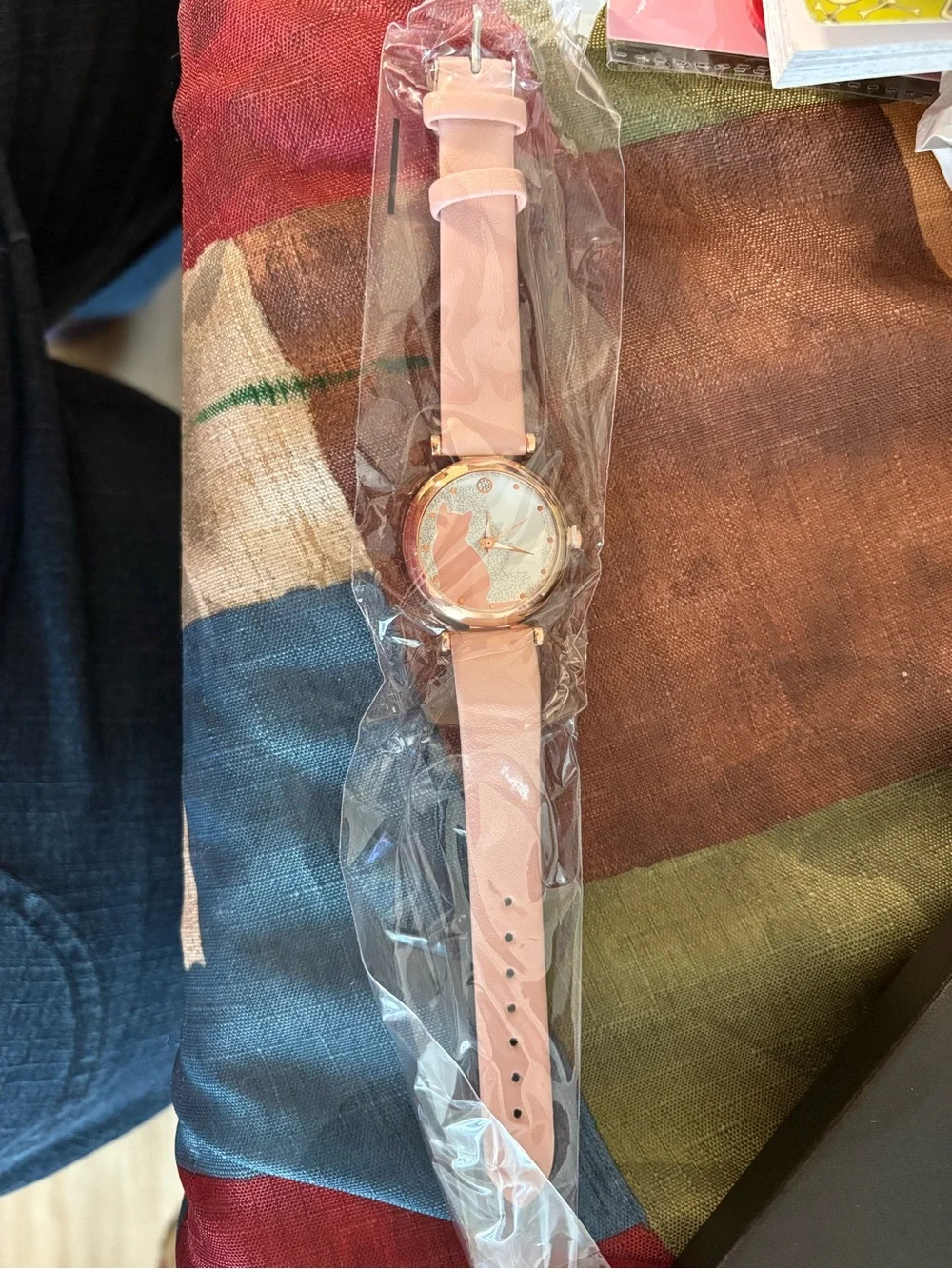 Pink Cat Silhouette Rose Gold Watch